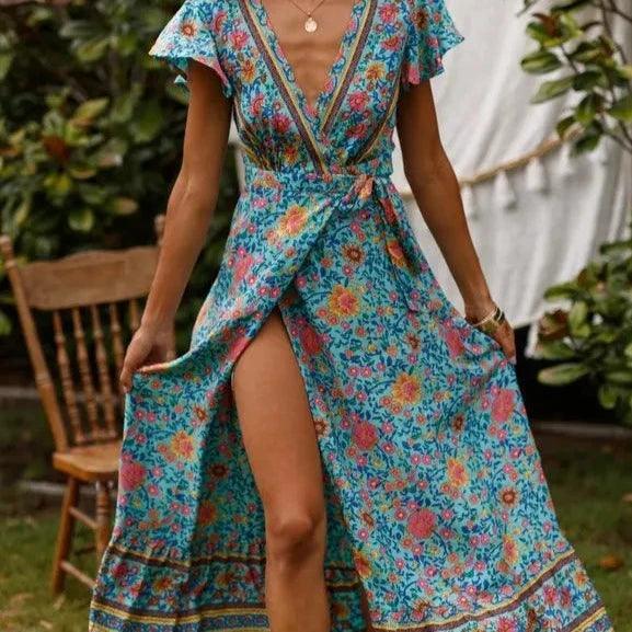 Wzorzysta sukienka maxi