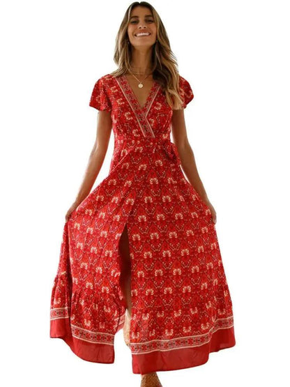 Wzorzysta sukienka maxi