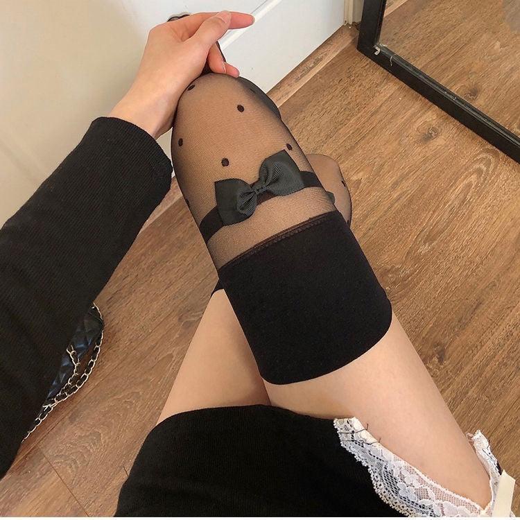 Zakolanówki z kokardą