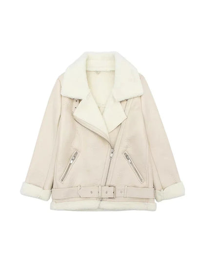 Zimowa kurtka damska z kożuchem